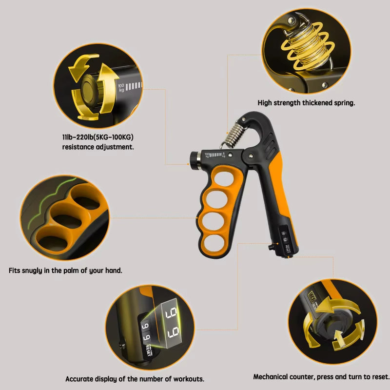 5-100kg Adjustable Hand Grip Muscle Trainer